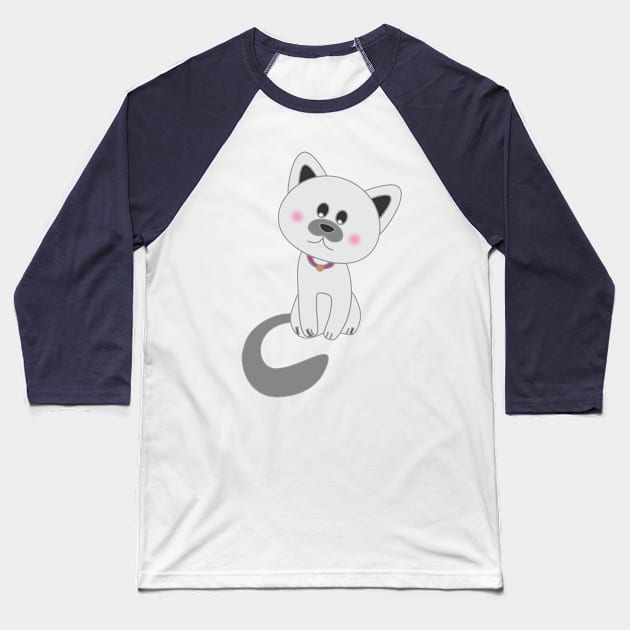 Kitty Cat Baseball T-Shirt by MichelMM